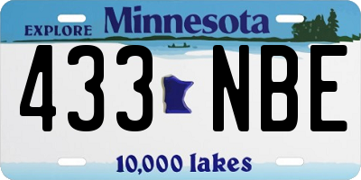 MN license plate 433NBE