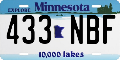 MN license plate 433NBF