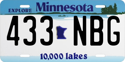 MN license plate 433NBG