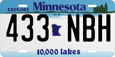 MN license plate 433NBH