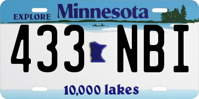 MN license plate 433NBI