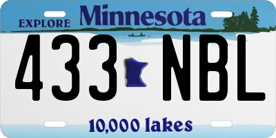 MN license plate 433NBL