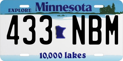 MN license plate 433NBM