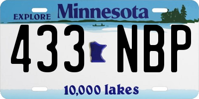 MN license plate 433NBP