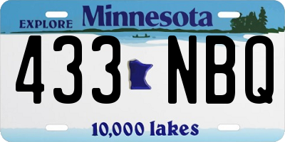 MN license plate 433NBQ