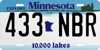 MN license plate 433NBR