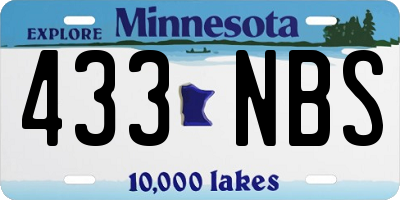 MN license plate 433NBS