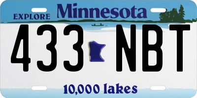 MN license plate 433NBT