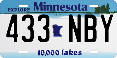 MN license plate 433NBY
