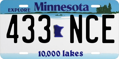 MN license plate 433NCE