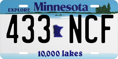 MN license plate 433NCF
