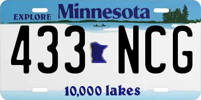 MN license plate 433NCG