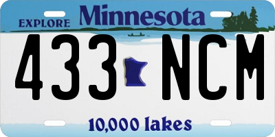 MN license plate 433NCM