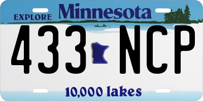 MN license plate 433NCP