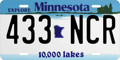 MN license plate 433NCR
