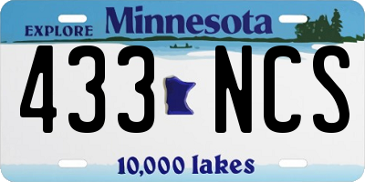 MN license plate 433NCS