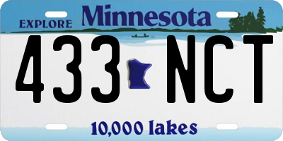 MN license plate 433NCT