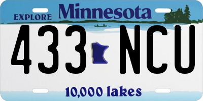 MN license plate 433NCU