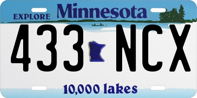 MN license plate 433NCX