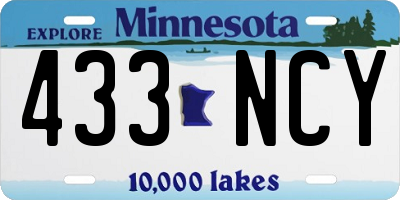 MN license plate 433NCY