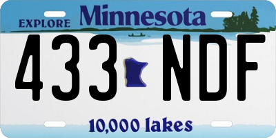 MN license plate 433NDF