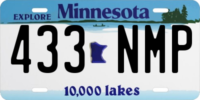 MN license plate 433NMP