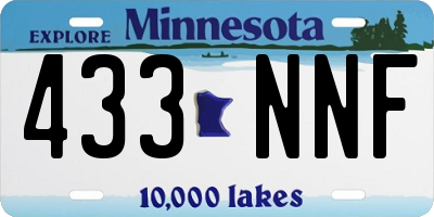 MN license plate 433NNF