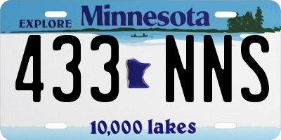 MN license plate 433NNS