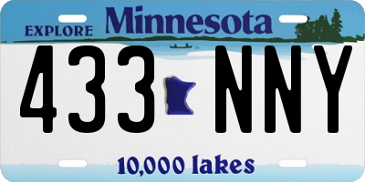 MN license plate 433NNY