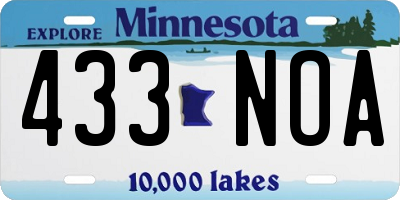 MN license plate 433NOA