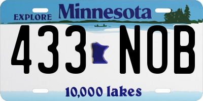 MN license plate 433NOB