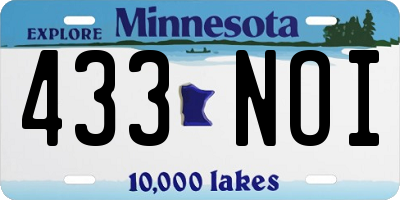MN license plate 433NOI