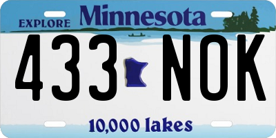 MN license plate 433NOK