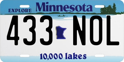 MN license plate 433NOL