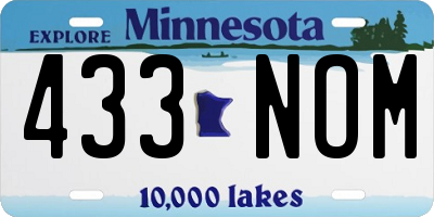 MN license plate 433NOM