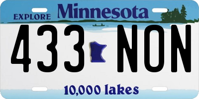 MN license plate 433NON