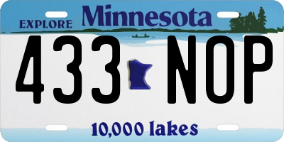 MN license plate 433NOP