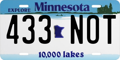 MN license plate 433NOT