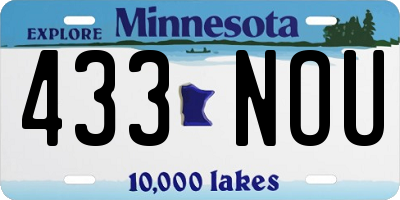 MN license plate 433NOU