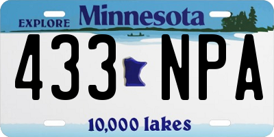 MN license plate 433NPA