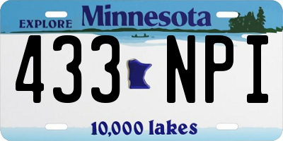 MN license plate 433NPI