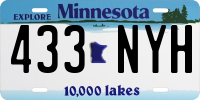 MN license plate 433NYH