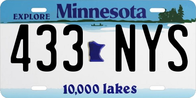 MN license plate 433NYS