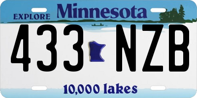MN license plate 433NZB