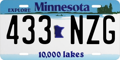 MN license plate 433NZG