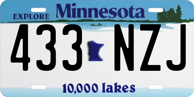 MN license plate 433NZJ
