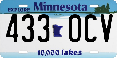 MN license plate 433OCV