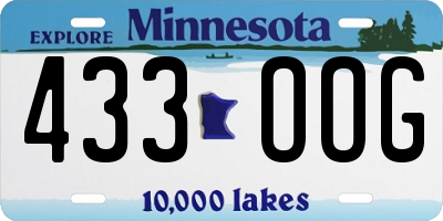 MN license plate 433OOG