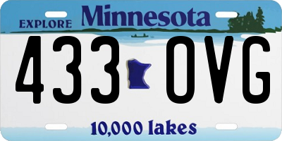 MN license plate 433OVG