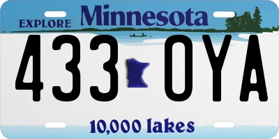 MN license plate 433OYA